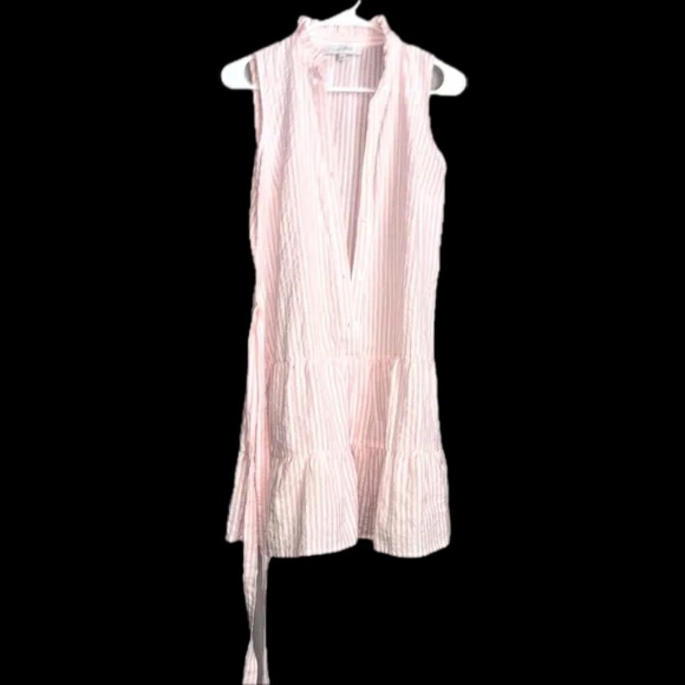 Madison Grey like new ladies small striped pink and white bow tie dress 👗 - Picture 3 of 7